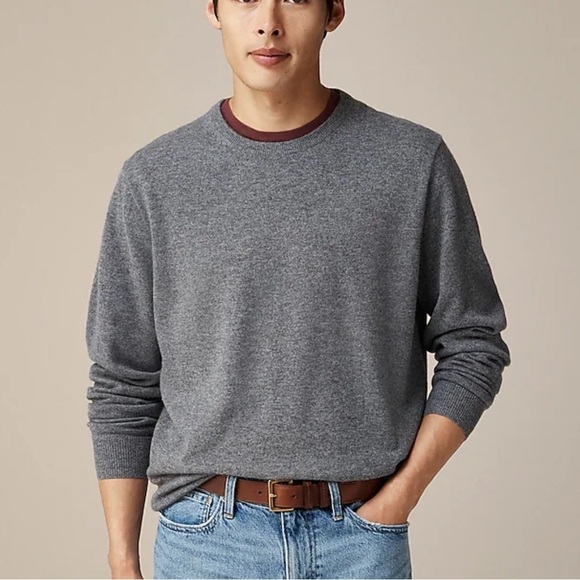 J crew heather pyrite Cashmere crewneck sweater - Picture 1 of 5